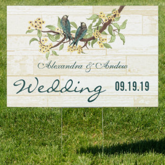 Wedding Personalized Love Bird Yard Sign