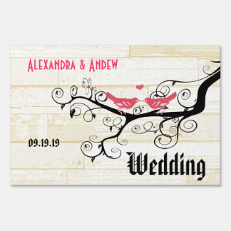 Wedding Personalized Love Bird Yard Sign