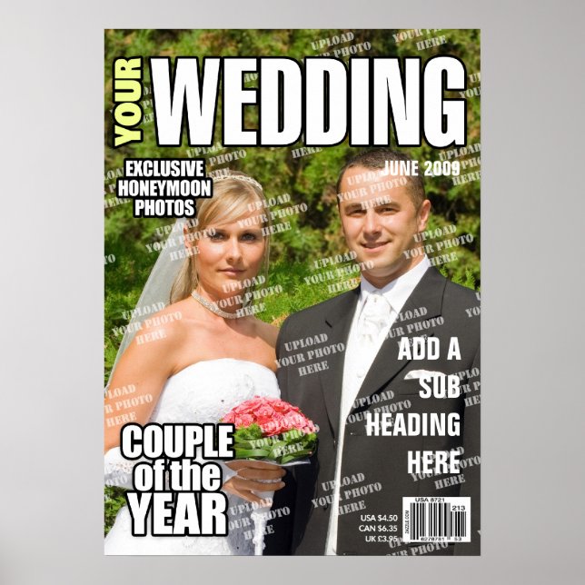 Wedding Personalized Magazine Cover Poster (Front)