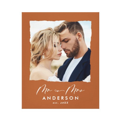 Wedding personalized modern photo Mr and Mrs