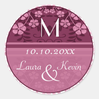 Wedding Personalized Monogram Classic Round Sticker
