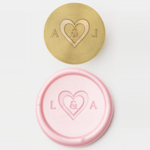 Wedding Personalized Monogram Heart Two Initials Wax Seal Stamp