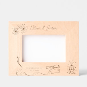 Wedding Personalized name Bow champagne tower Engraved Frames