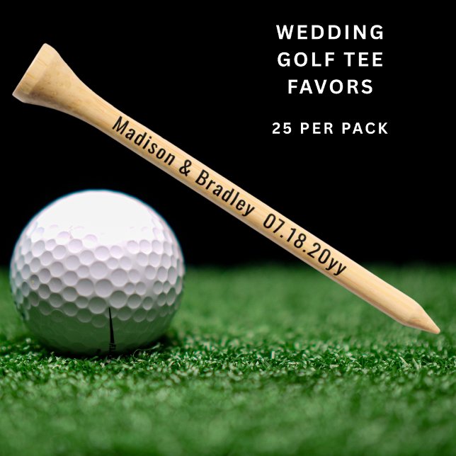 Wedding Personalized Names Date Custom Golf Tees (Creator Uploaded)