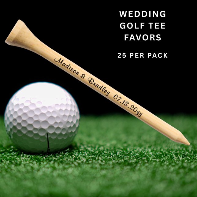 Wedding Personalized Names Date Custom Golf Tees (Creator Uploaded)