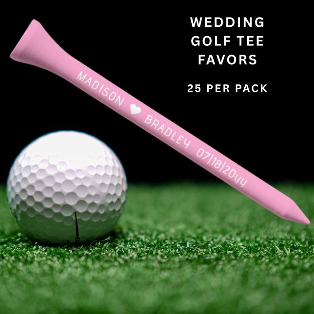 Wedding Personalized Names Date Custom Golf Tees (Creator Uploaded)