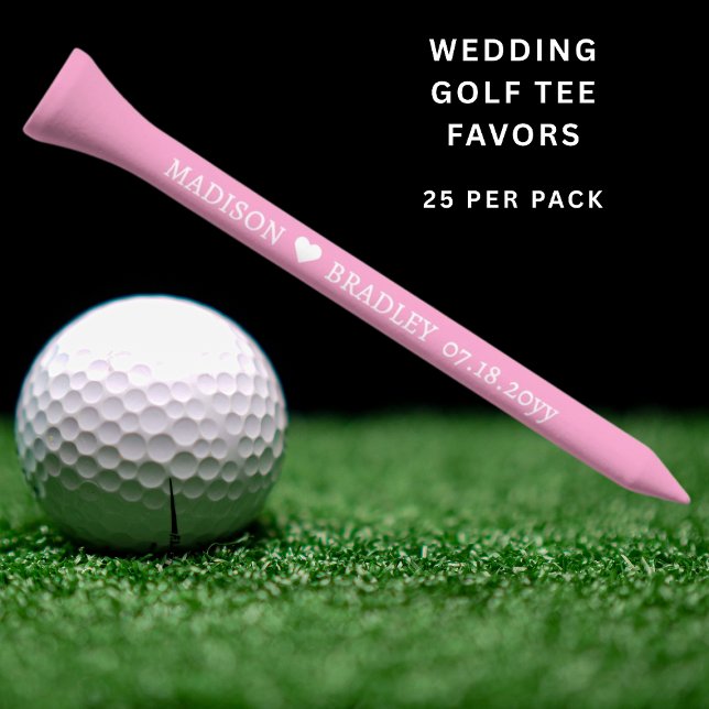 Wedding Personalized Names Date Custom Golf Tees (Creator Uploaded)