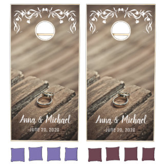 Wedding Personalized Outdoor Game Cornhole Set