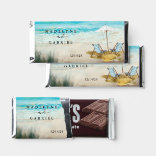 Wedding Personalized Watercolor Beach Tropical Hershey Bar Favors