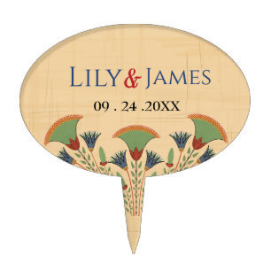 Wedding Pharaonic Ornamental Heritage On Papyrus Cake Topper
