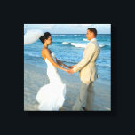 Wedding Photo 11"x11" Canvas Print<br><div class="desc">A square 11x11 photo canvas print wall art. Add your own personalized text to create a personalized touch. If you have a landscape or portrait photo, you can either crop your image ahead of time or use the dynamic crop feature right here in the system. Replace the beach wedding image...</div>
