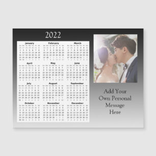 Wedding Photo 2022 Mini Calendar  Magnetic Invitat Invitation