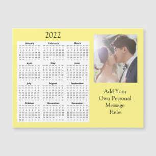 Wedding Photo 2022 Mini Calendar Magnetic Invitation