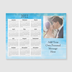 Wedding Photo 2022 Mini Calendar Magnetic Invitation