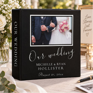 Wedding Photo Album Elegant Black 3 Ring Binder