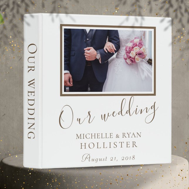 Wedding Photo Album Elegant White 3 Ring Binder (Creator Uploaded)