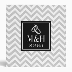 Wedding photo album   Gray chevron pattern binder