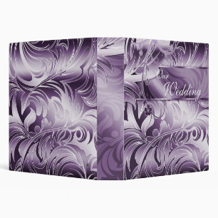 Wedding Photo Album Leaf Swirl Purple Silver 2 3 Ring Binder