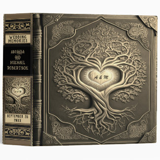 Wedding Photo Album Tree of Life Heart 3 Ring Binder