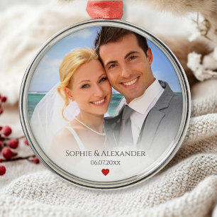 Wedding Photo and Date Ornament