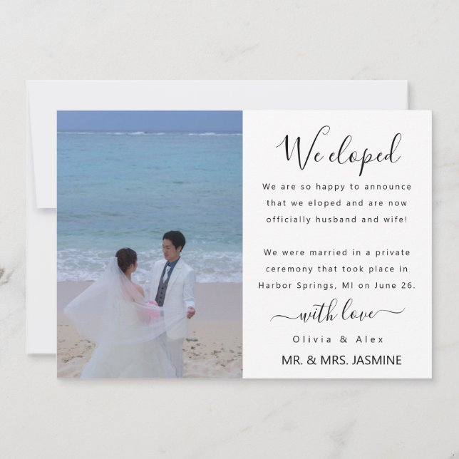 Wedding Photo  Announcement (Back)