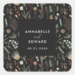 Wedding photo arch watercolor botanical floral Na Square Sticker