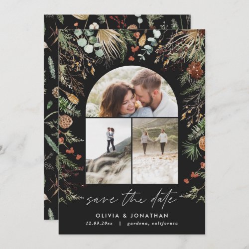  Wedding photo arch watercolor botanical floral Save The Date