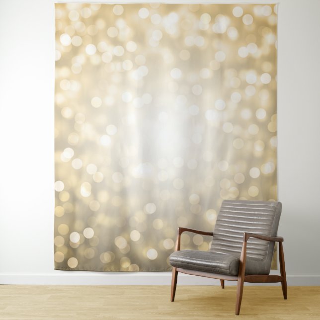 Wedding Photo Backdrop Gold Bokeh Lights (In Situ)