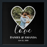 Wedding Photo Black Heart Frame Modern Calligraphy Acrylic Print<br><div class="desc">The design has black heart frame on center and white modern calligraphy texts which can be customized to your preference. Replace the picture in the center with your own wedding photo. It will make a lovely custom made wedding favor gifts for your guests or for your own keepsake.</div>