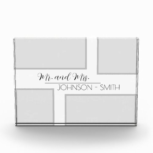 Wedding Photo Block _ Hyphenated Last Name