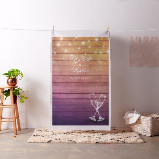 Wedding Photo Booth Backdrop Champagne Glass Wood