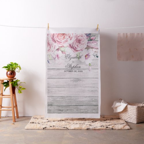 Wedding Photo Booth Backdrop Floral Rustic Wood