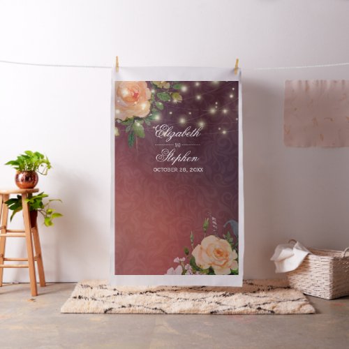 Wedding Photo Booth Backdrop Floral String Lights