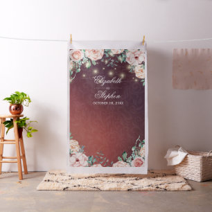 Wedding Photo Booth Backdrop Floral String Lights