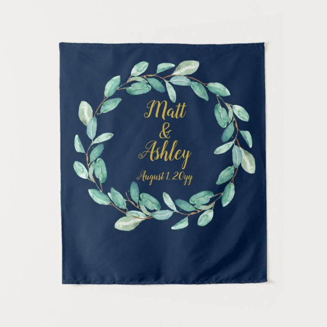 Wedding Photo Booth Backdrop Rustic Greenery Prop (Front)