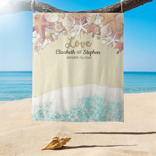 Wedding Photo Booth Backdrop Summer Beach Starfish