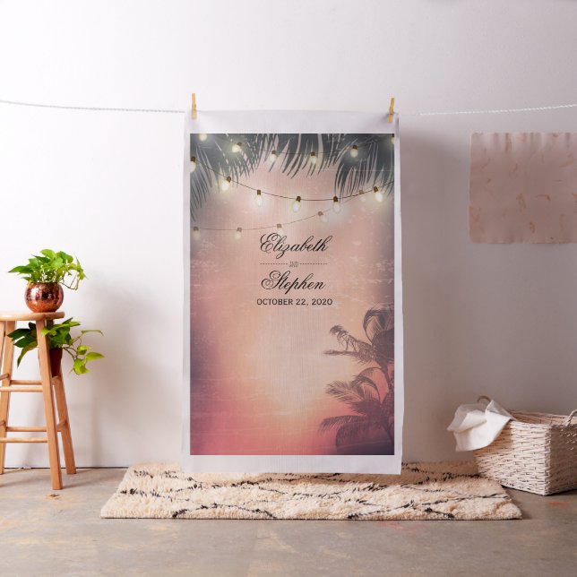 Wedding Photo Booth Backdrop Summer Palm Trees (In Situ)