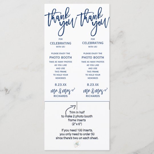 Wedding Photo Booth Frame Inserts (Navy Blue)