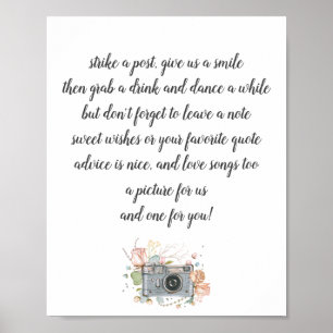 Wedding photo booth guest book poster