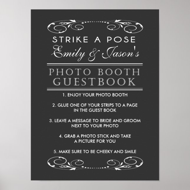 Wedding Photo Booth Guest Book sign (Front)
