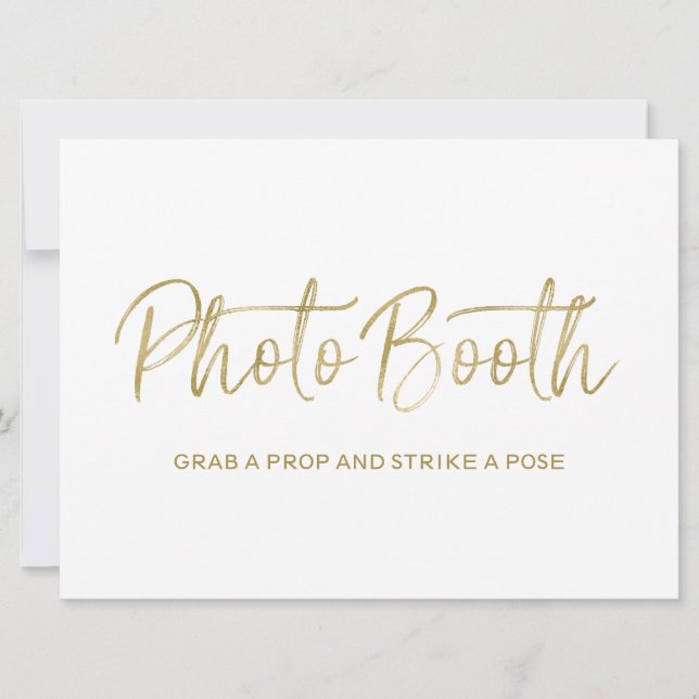 Wedding "Photo booth" Sign | Stylish Golden (Front)
