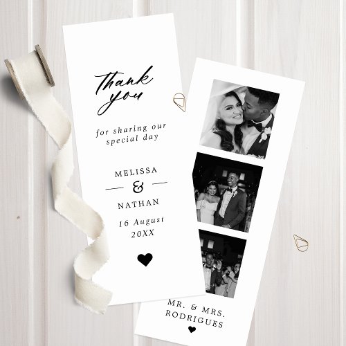 Wedding Photo Booth Strip Style Thank You Card