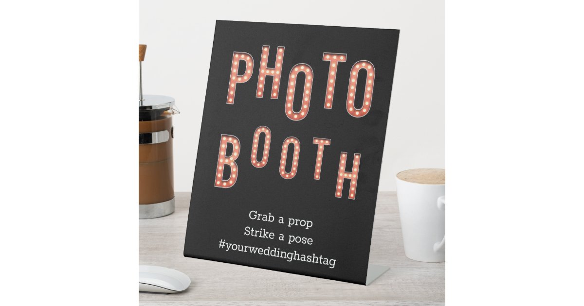 Wedding Photo Booth Theater Lights Sign | Zazzle