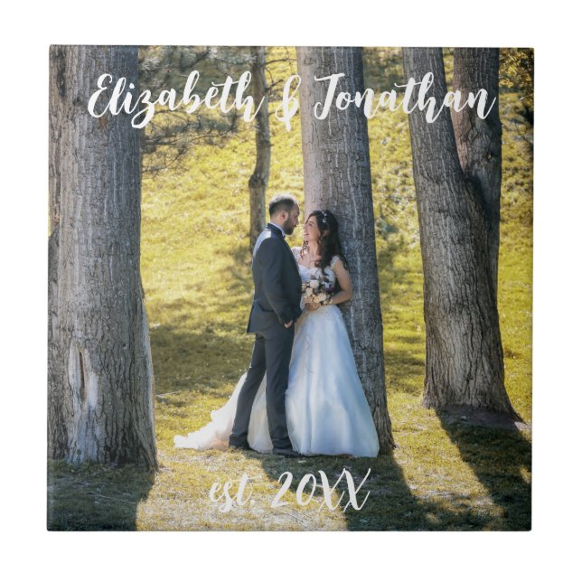 Wedding Photo Ceramic Tile (Front)