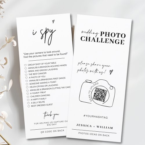 wedding photo challenge I spy wedding game card