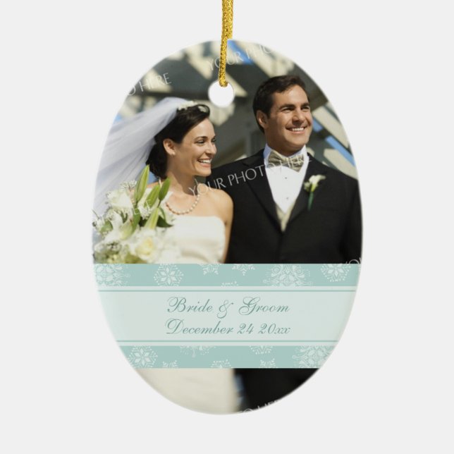 Wedding Photo Christmas Ornament (Front)