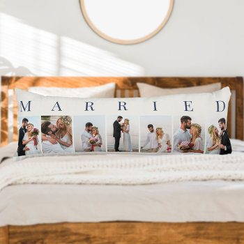 Wedding Photo Collage 7 Picture Off White Married Body Pillow by darlingandmay at Zazzle