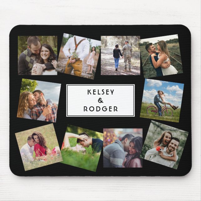 Wedding Photo Collage Custom Mouse Pad (Front)