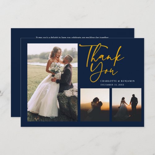 Wedding Photo Collage Hand_Lettered Thank You Card