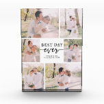 Wedding Photo Collage Photo Block<br><div class="desc">Wedding Photo Collage Photo Block. Our modern collection features a unique blend of custom photo collages and 'best day ever' captured in an elegant hand-lettered calligraphy script, personalized with your names and wedding date. This piece is more than just a product; it's a timeless keepsake that celebrates your special day,...</div>